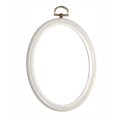 Tambour plastique ovale 17,5 cm blanc - DMC