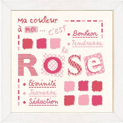 Mes Couleurs... Rose - Fiche Point de Croix X002 - Lilipoints