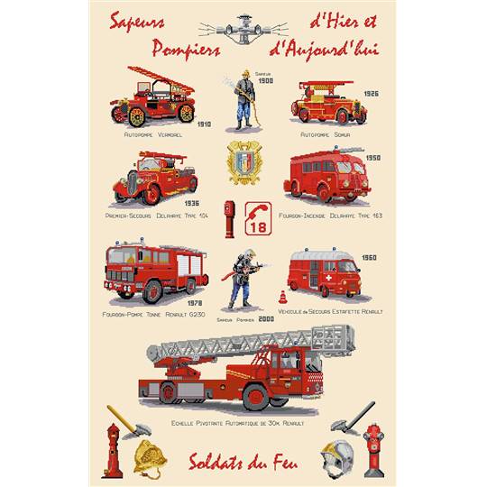 Sapeurs Pompiers - Kit point de croix - Luc Créations