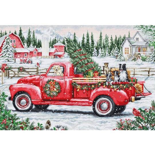 Red Christmas Truck  - Kit point de croix - Luca-S