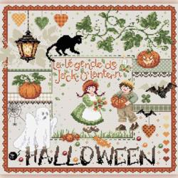 Jack O' Lantern - Fiche point de croix Halloween - Madame La Fée