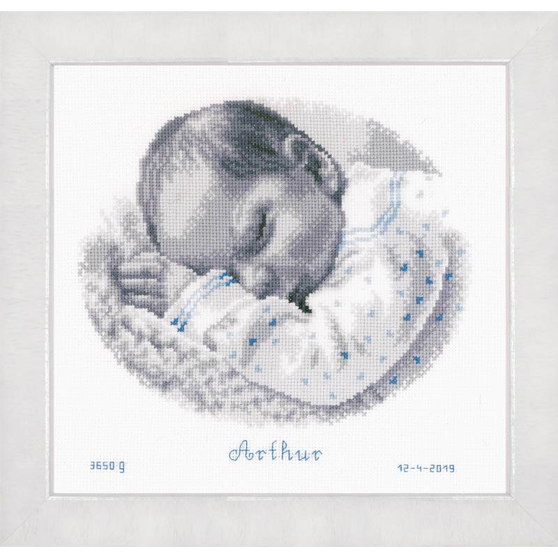 Kit Point De Croix Naissance Bebe Vervaco Univers Broderie