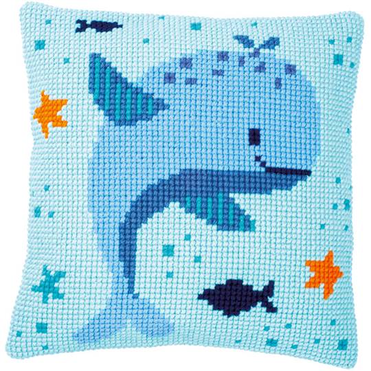 Plaisir des Baleines - kit Coussin gros trous - Vervaco