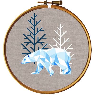 Ours Blanc - Kit broderie traditionnelle - Princesse