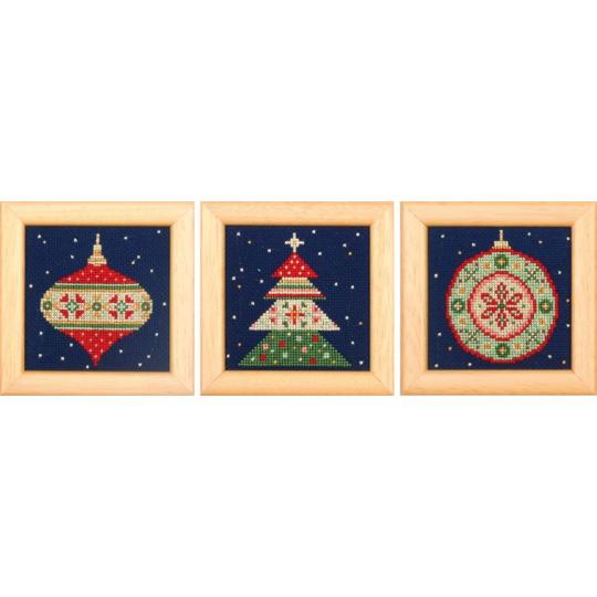 Le charme de Noël nordique - Kit 3 Miniatures Point Compté - Vervaco
