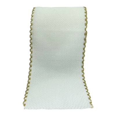 Bande Aïda 8 cm Zweigart Blanc Or