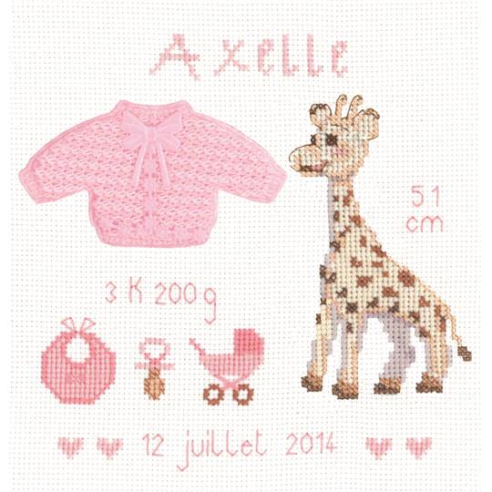 Axelle - Kit point de croix Naissance  - Le Bonheur des Dames