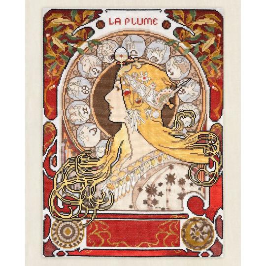 Zodiac d'Alfons Mucha – Kit de Point de Croix DMC