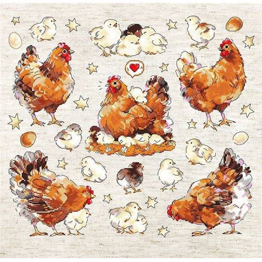 Poules & Poussins  - Kit point de croix - LETISTITCH