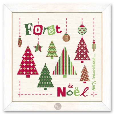 Forêt de Noël - fiche point de croix - Lilipoints