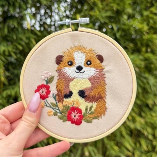 Ami du Jardin – kit broderie traditionnelle avec Cercle 15 cm