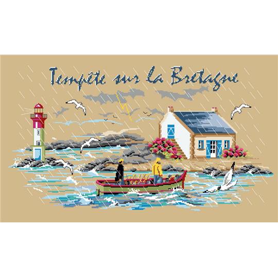 Tempête sur la Bretagne - Kit point de croix - Luc Créations