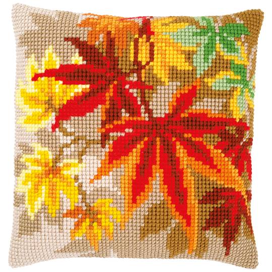 Feuilles d'Automne - kit Coussin gros trous - Vervaco