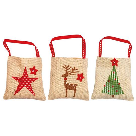 Kit Sachet Cadeau Noël lot de 3 - Vervaco