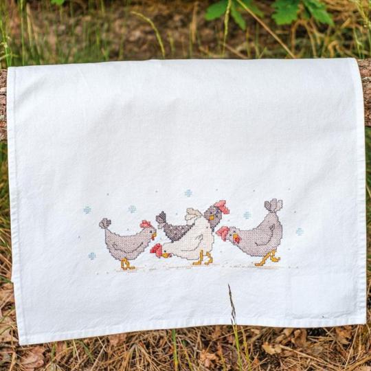 Kit torchon à vaisselle Poulets - Vervaco