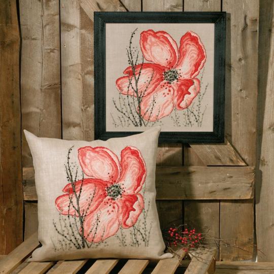 Coquelicot – Kit point de croix Permin of Copenhagen