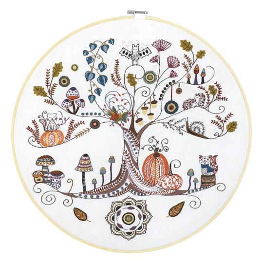 Mon Arbre de Vie d'Automne - Kit avec Cercle - Un chat dans l'aiguille