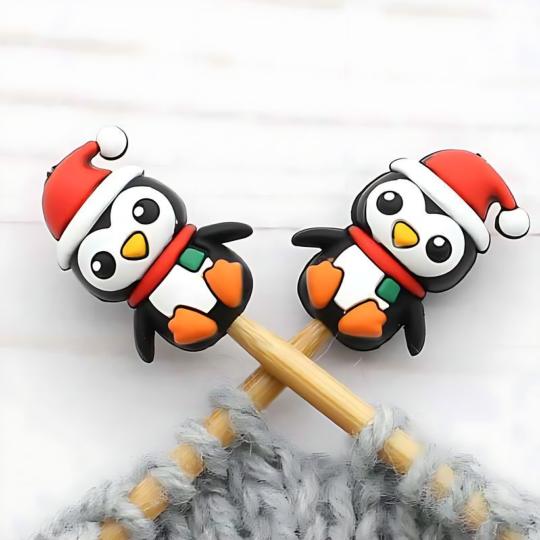 2 Protège-pointes pour Aiguilles - Pingouin de Noël