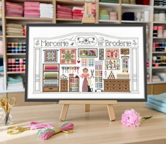 Mercerie Broderie - Fiche point de croix - Jardin Privé