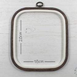 Cadre Flexihoop carré 18 x 20 cm – Grain de bois - Nurge 