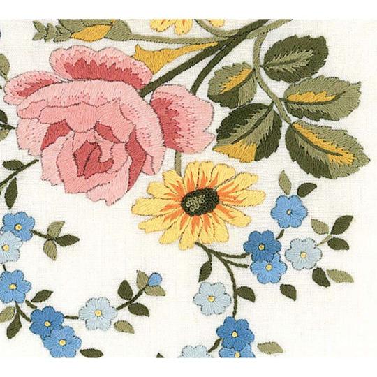 Napperon à broder Roses et Myosotis 5 formats - Luc Créations