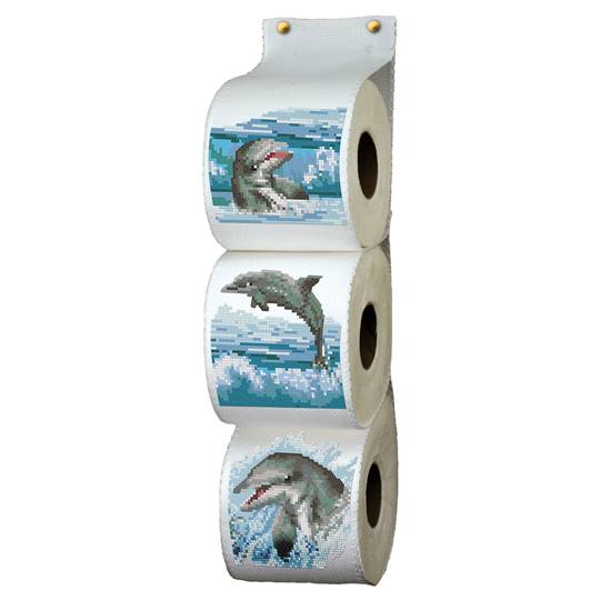 Range papier Toilette à broder Les Dauphins - Luc Créations