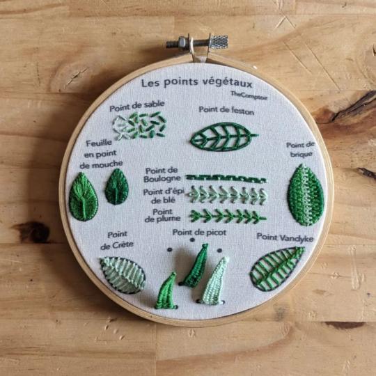 Kit apprentissage de broderie des points végétaux - The Comptoir