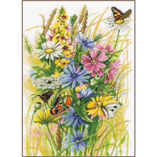 Fleurs Sauvages et Papillons - Kit point de croix - Lanarte