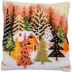 Kit coussin au point de croix Arbres de Noël – Vervaco