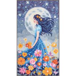 Fille avec la Lune - Kit point de croix  - Vervaco