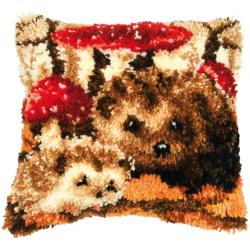 Kit coussin point noué Hérissons sur canevas – Vervaco