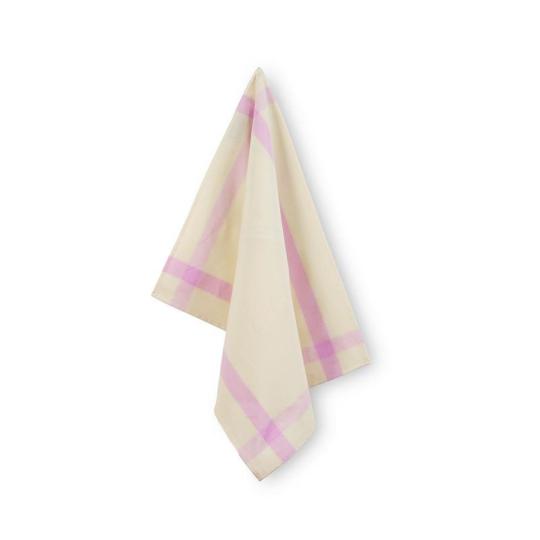 Torchon à broder Grand-Mère liseré Rose Pâle