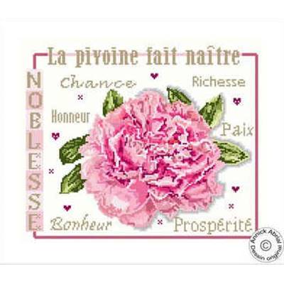 La Pivoine - Fiche Point de Croix - Annick Abrial