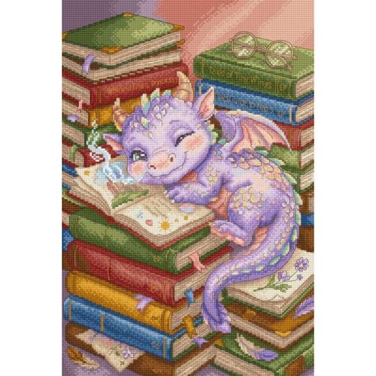 Le dragon des livres - Kit point de croix dragon - Letistitch