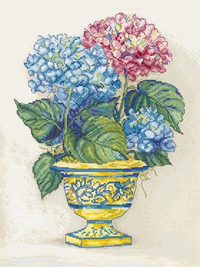 Fleurs d'Hortensia - Kit point de croix - LETISTITCH