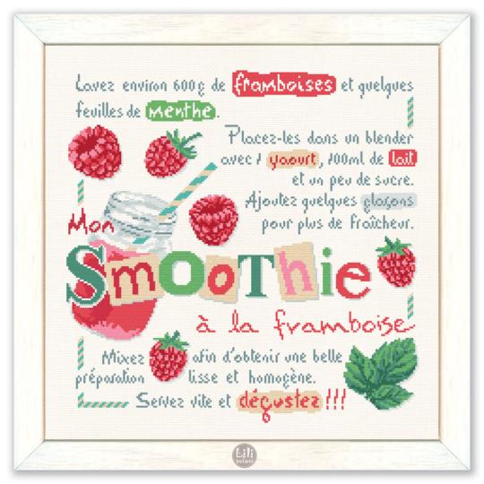 Mon Smoothie à la Framboise - Fiche point de croix G059 - Lilipoints