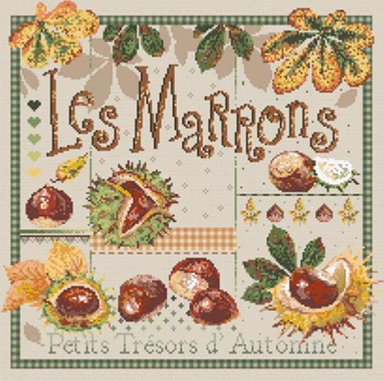 Les Marrons - Fiche Point de Croix - Madame La Fée