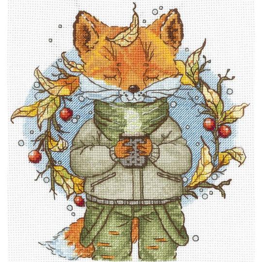 Café d'Automne  - Kit broderie Renard - Andriana