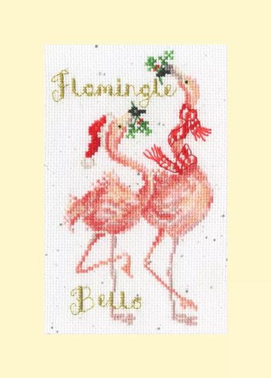 Flamingle Bells - Kit Carte de Voeux - Bothy Threads