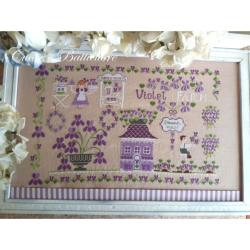 Violet Farm - fiche point de croix - Cuore E Batticuore