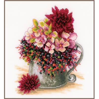 Bouquet de Fleurs Roses - Kit point de croix - Lanarte