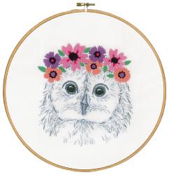 Chouette avec Fleurs - Kit broderie Créative - Vervaco