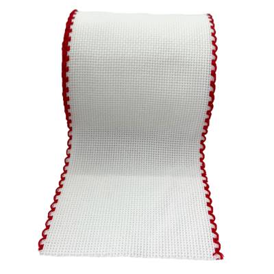 Bande Aïda 10 cm Zweigart Blanc Rouge