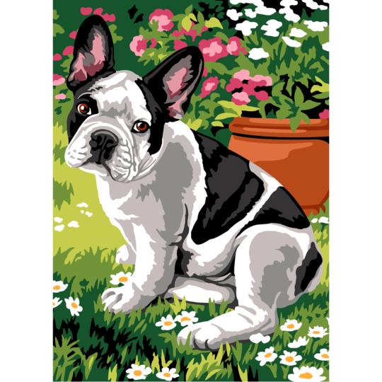 Canevas pénélope Dog et Fleurs  - SEG de Paris