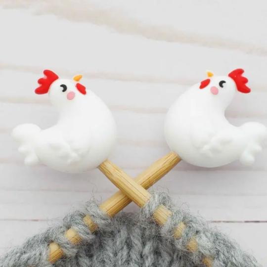 2 Protège-pointes pour Aiguilles et Crochets - poulet Caquetant