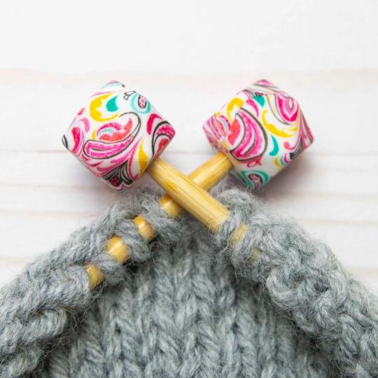 2 Protège-pointes pour Aiguilles et Crochets - Rose Paisley
