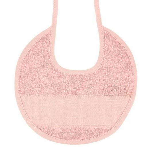 Bavoir à broder Rose rond – Cadeau naissance
