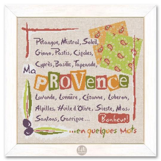 La Provence en quelques mots - Fiche point de croix - Lilipoints