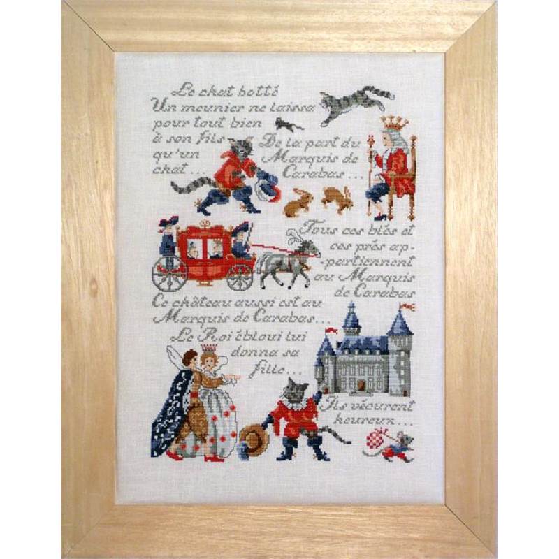 Fiche De Broderie Chat Botte Cp12 De Lucas Creations Chez Univers Broderie