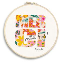 Merci mille fois - Fiche point de croix - Lilipoints
